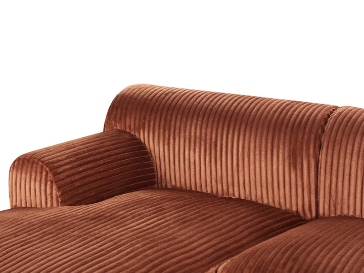 Corner Sofa Corduroy Brown Left Hand Scarlet