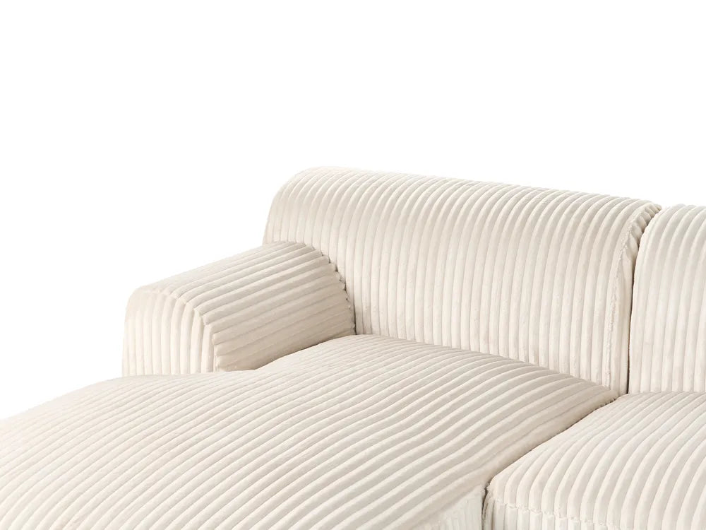 Corner Sofa Corduroy Off-White Right Hand Scarlet