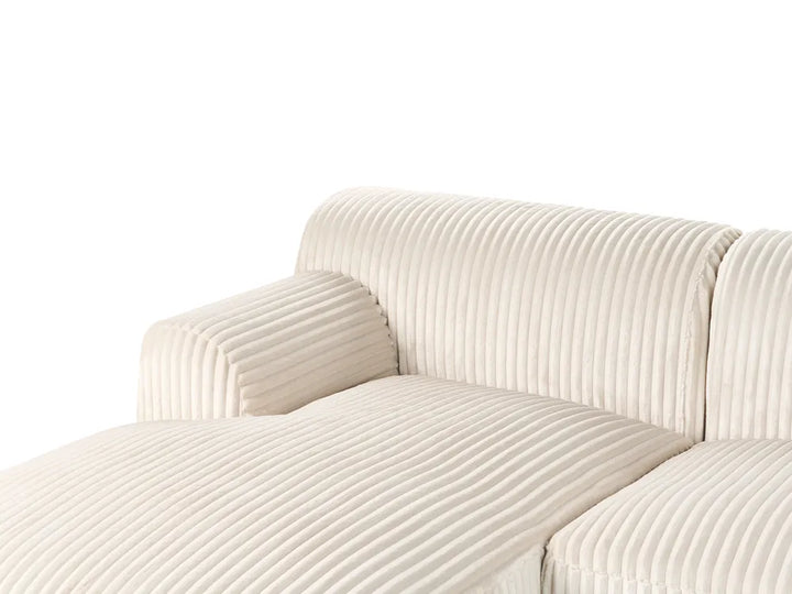 Corner Sofa Corduroy Off-White Right Hand Scarlet