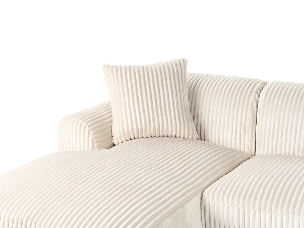 Corner Sofa Corduroy Off-White Right Hand Scarlet