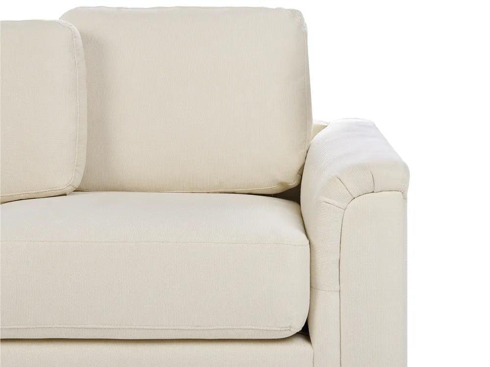 Corner Sofa 4 Seater Fabric Light Beige with Ottoman Right Hand Olva