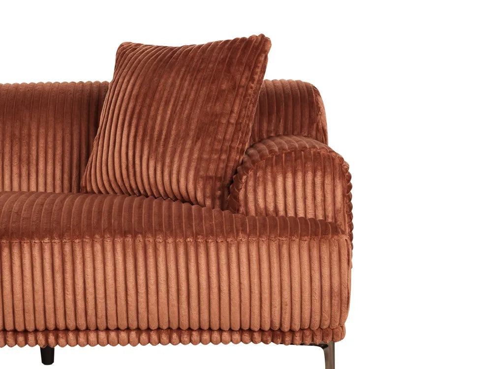 Corner Sofa Corduroy Brown Left Hand Scarlet