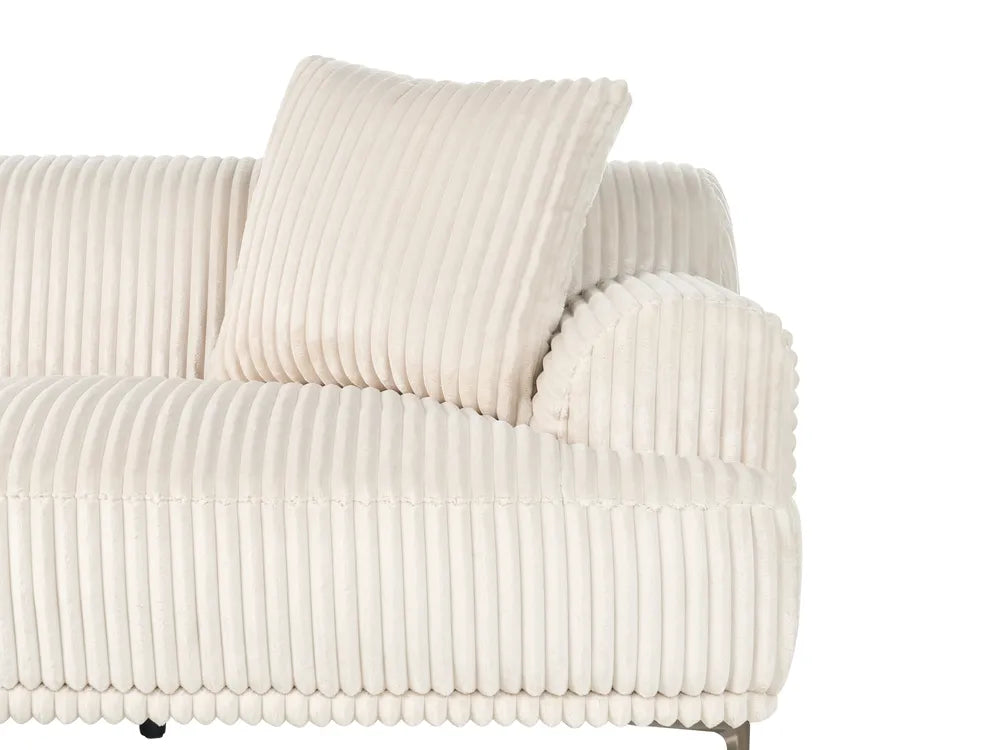 Corner Sofa Corduroy Off-White Right Hand Scarlet