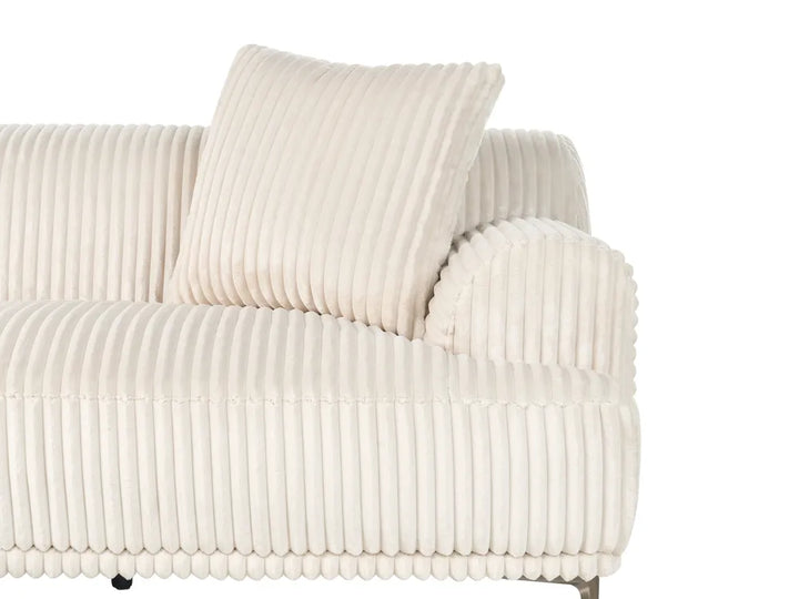 Corner Sofa Corduroy Off-White Right Hand Scarlet