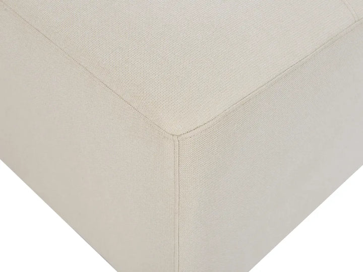 Corner Sofa 4 Seater Fabric Light Beige with Ottoman Right Hand Olva