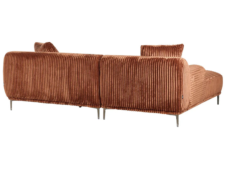 Corner Sofa Corduroy Brown Left Hand Scarlet