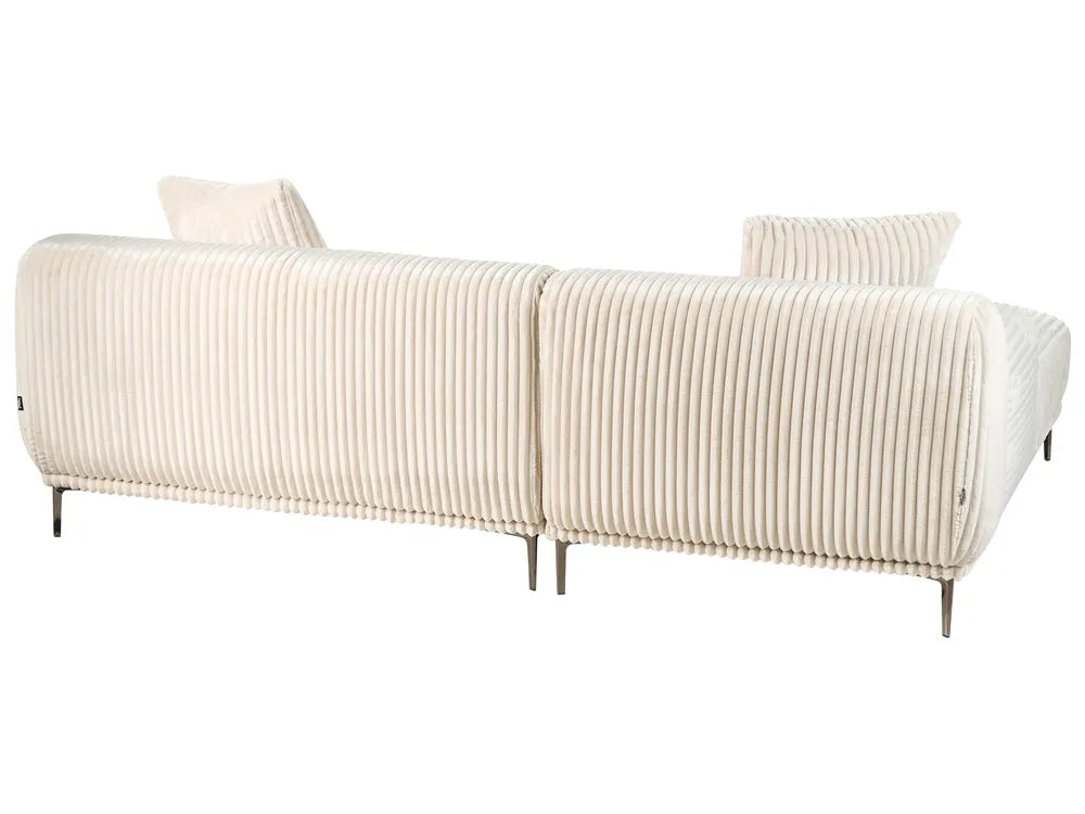 Corner Sofa Corduroy Off-White Right Hand Scarlet