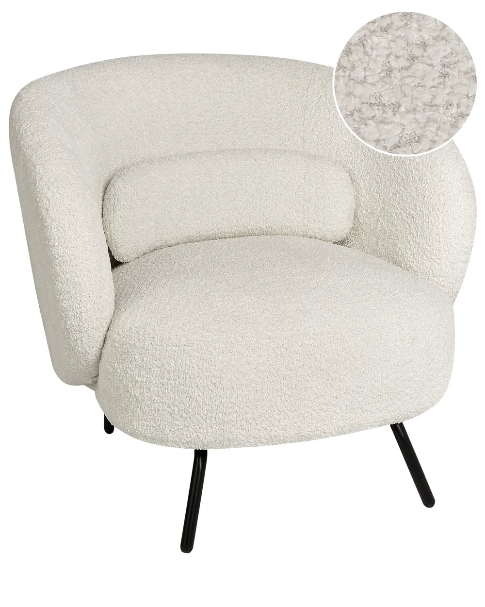 Armchair Boucle Off-White Leston