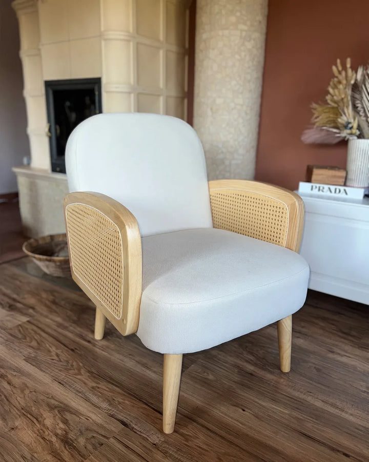 Armchair Fabric Light Brown Andreco