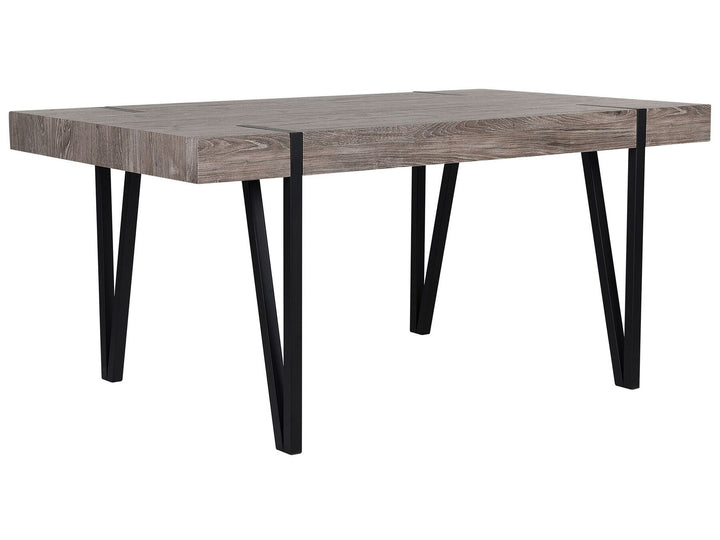 Adena Dining Table 180 x 90 cm Dark Wood with Black