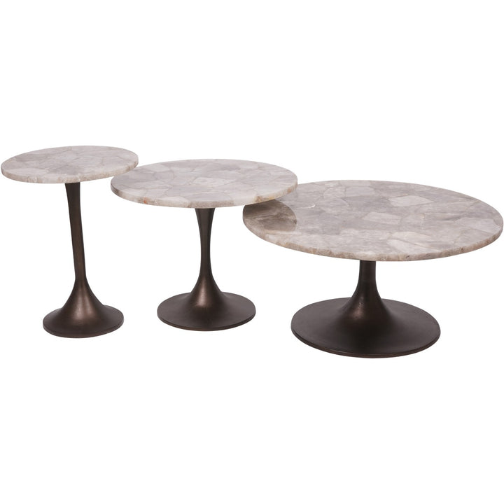 Libra Bosworth Smokey Quartz Side Table 60cm Marble