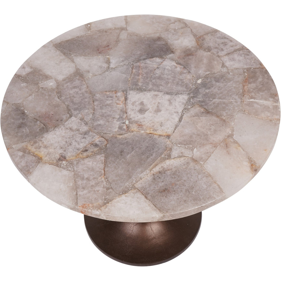 Libra Bosworth Smokey Quartz Side Table 60cm Marble