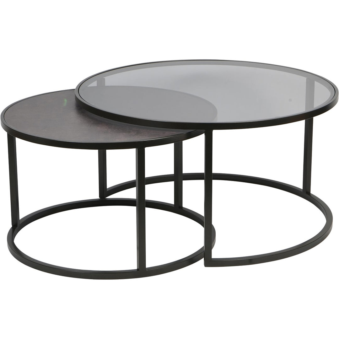 Turner set of 2 nesting coffee tables with modern design