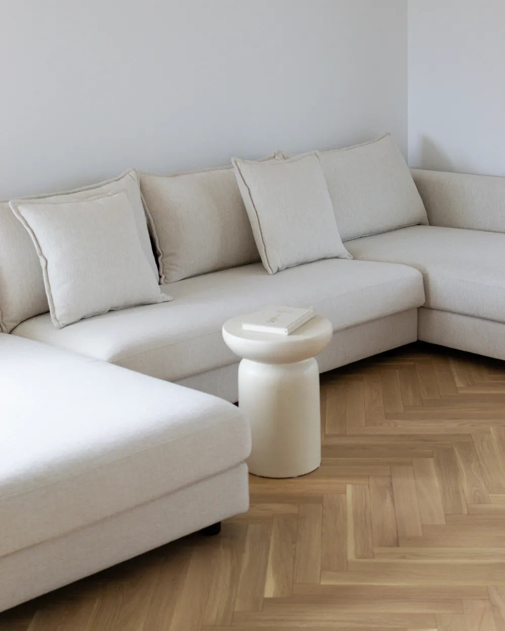 Corner Sofa 5 Seater Fabric Light Beige Kyanne
