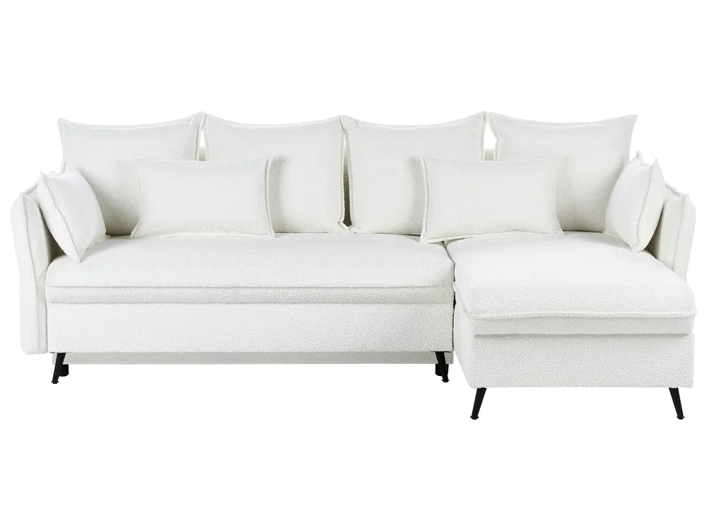 White sectional sofa on a white background