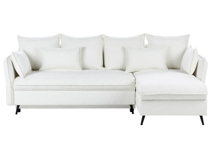 White sectional sofa on a white background