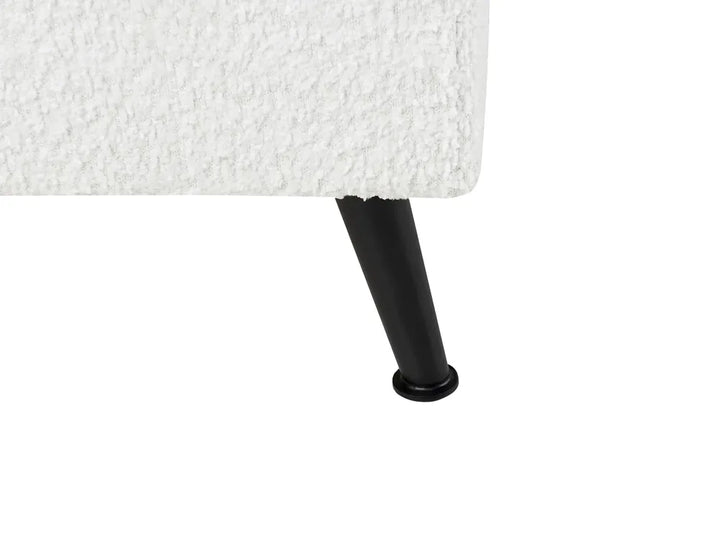 Corner Sofa Bed 3 Seater Boucle Off-White with Storage Left Hand Gloria