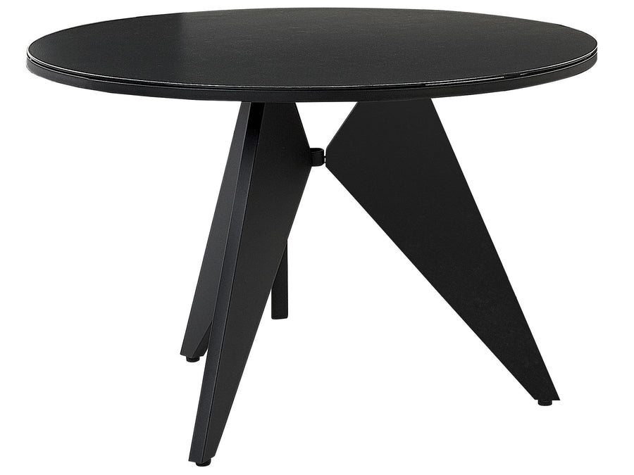 Olmetto Garden Dining Table 83 cm 110 cm Glass Black