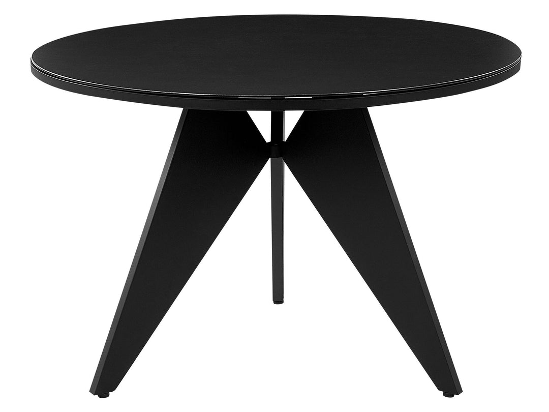 Olmetto Garden Dining Table 83 cm 110 cm Glass Black
