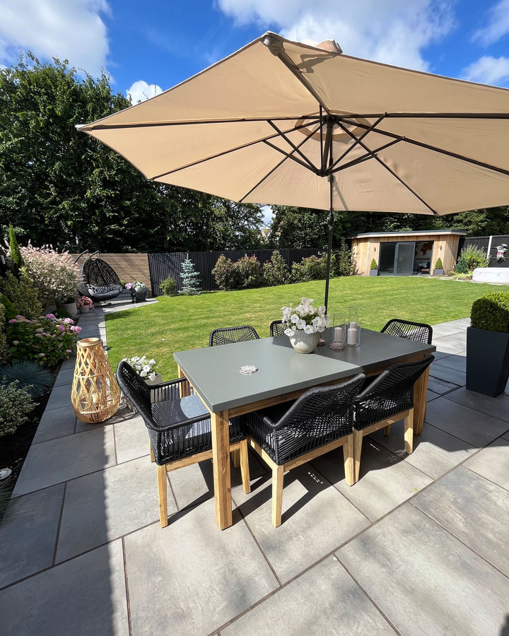 Ostuni Garden Dining Table 180 cm 90 cm Concrete Grey