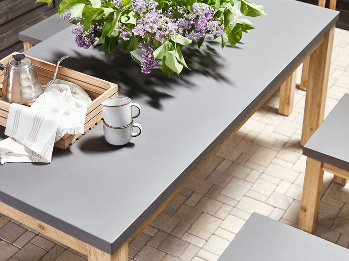 Ostuni Garden Dining Table 180 cm 90 cm Concrete Grey