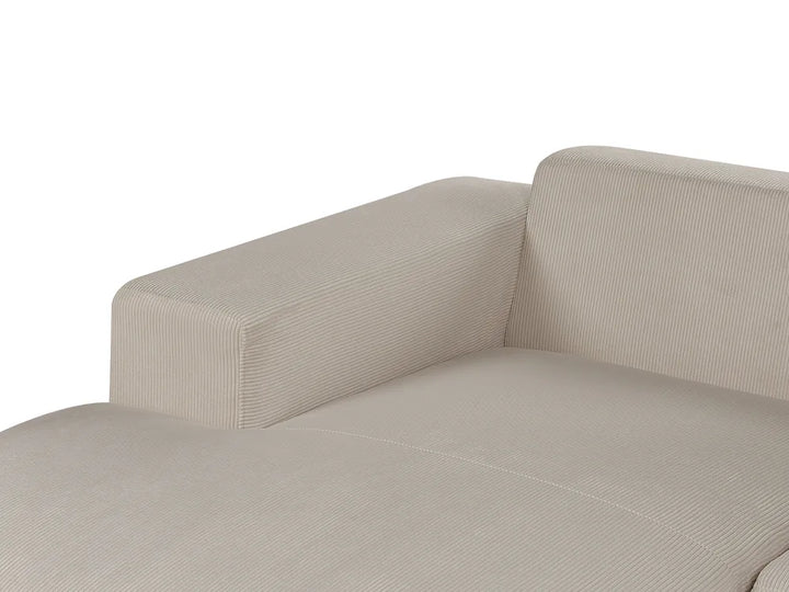 Corner Sofa 4 Seater Corduroy Beige Right Hand Lecanto