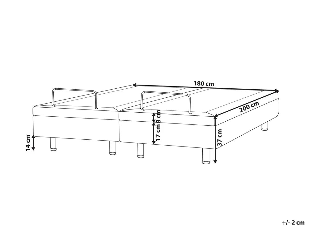 Adjustable Bed without Headboard Fabric 180 x 200 cm (EU Super King) Beige Antioch