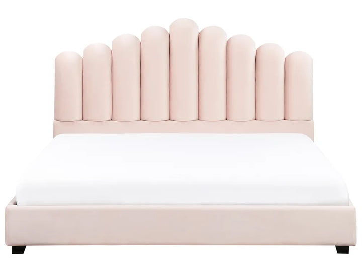 Luxury EU super king velvet waterbed in soft pink tone