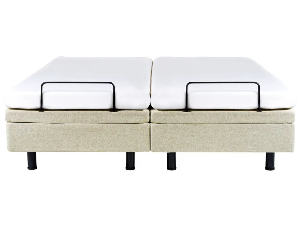 Adjustable Bed without Headboard Fabric 180 x 200 cm (EU Super King) Beige Antioch