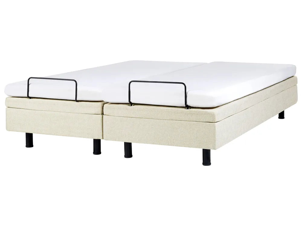 Adjustable Bed without Headboard Fabric 180 x 200 cm (EU Super King) Beige Antioch