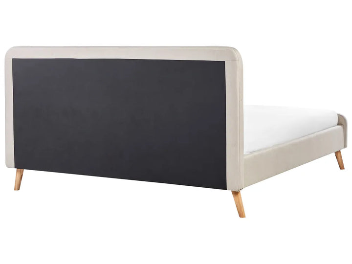 Bed Faux Linen 180 x 200 cm (EU Super King) Light Beige Ambrey