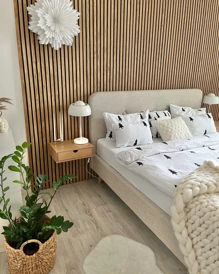 Bed Faux Linen 180 x 200 cm (EU Super King) Light Beige Ambrey