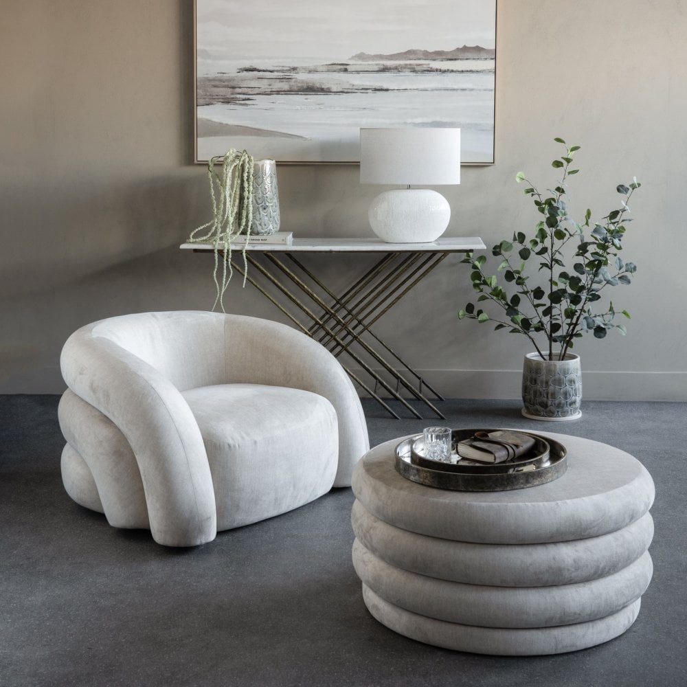 Libra Casa Upholstered Storage Ottoman Cream