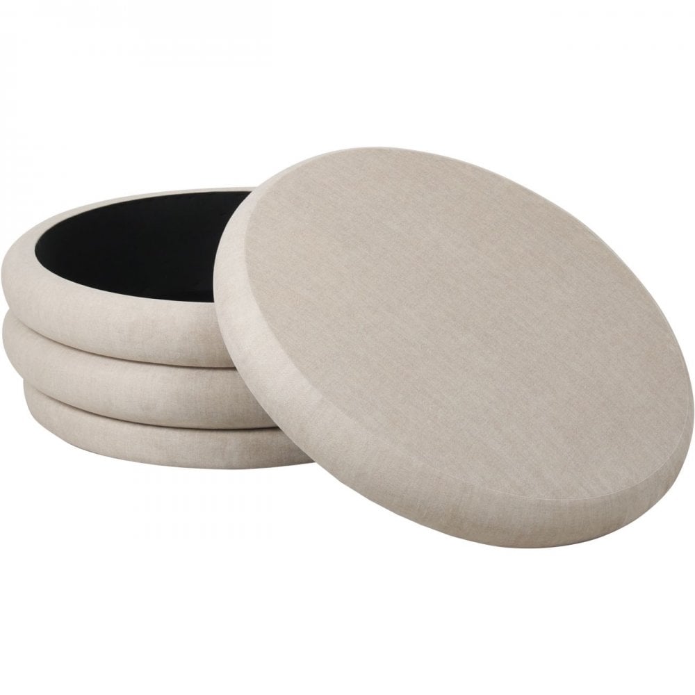 Libra Casa Upholstered Storage Ottoman Cream