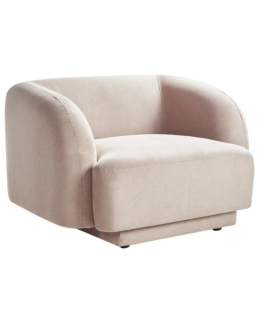 Beige armchair on a white background