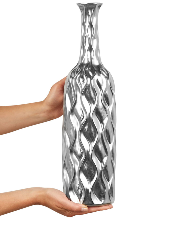 Bassania Decorative Vase Stoneware 45 cm Silver