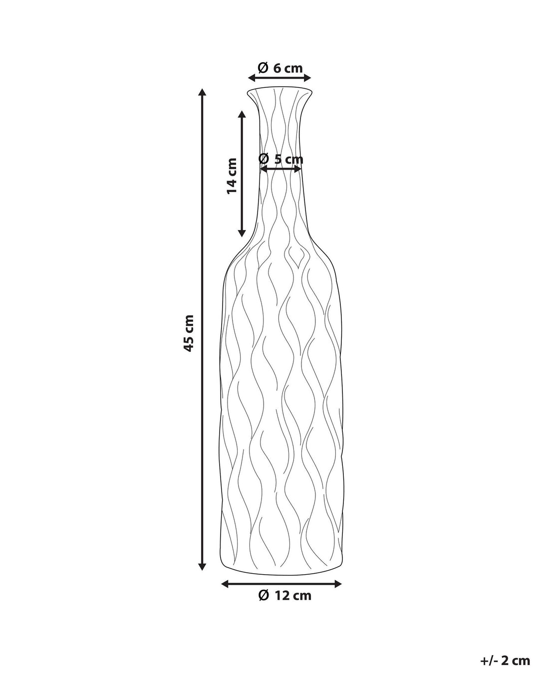 Bassania Decorative Vase Stoneware 45 cm Silver
