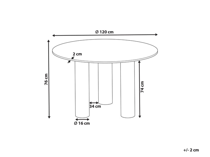 Orin Round Dining Table ⌀ 120 cm Light Wood