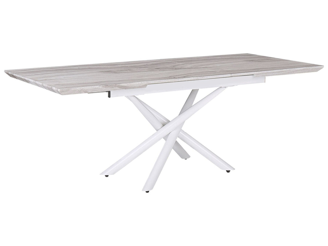 Moira Extending Dining Table 160/200 x 90 cm Marble Effect with White