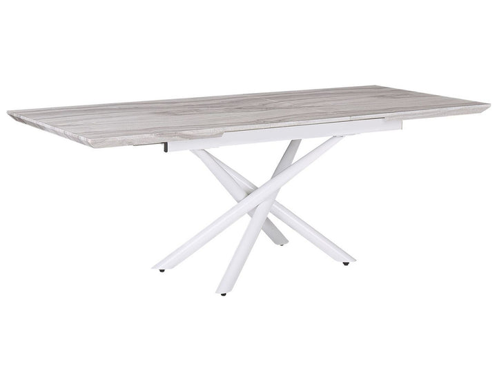 Moira Extending Dining Table 160/200 x 90 cm Marble Effect with White