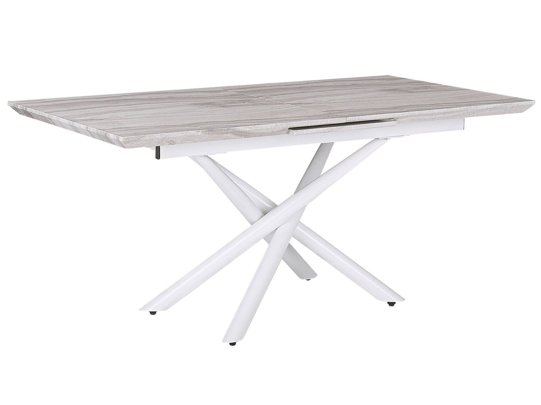 Moira Extending Dining Table 160/200 x 90 cm Marble Effect with White