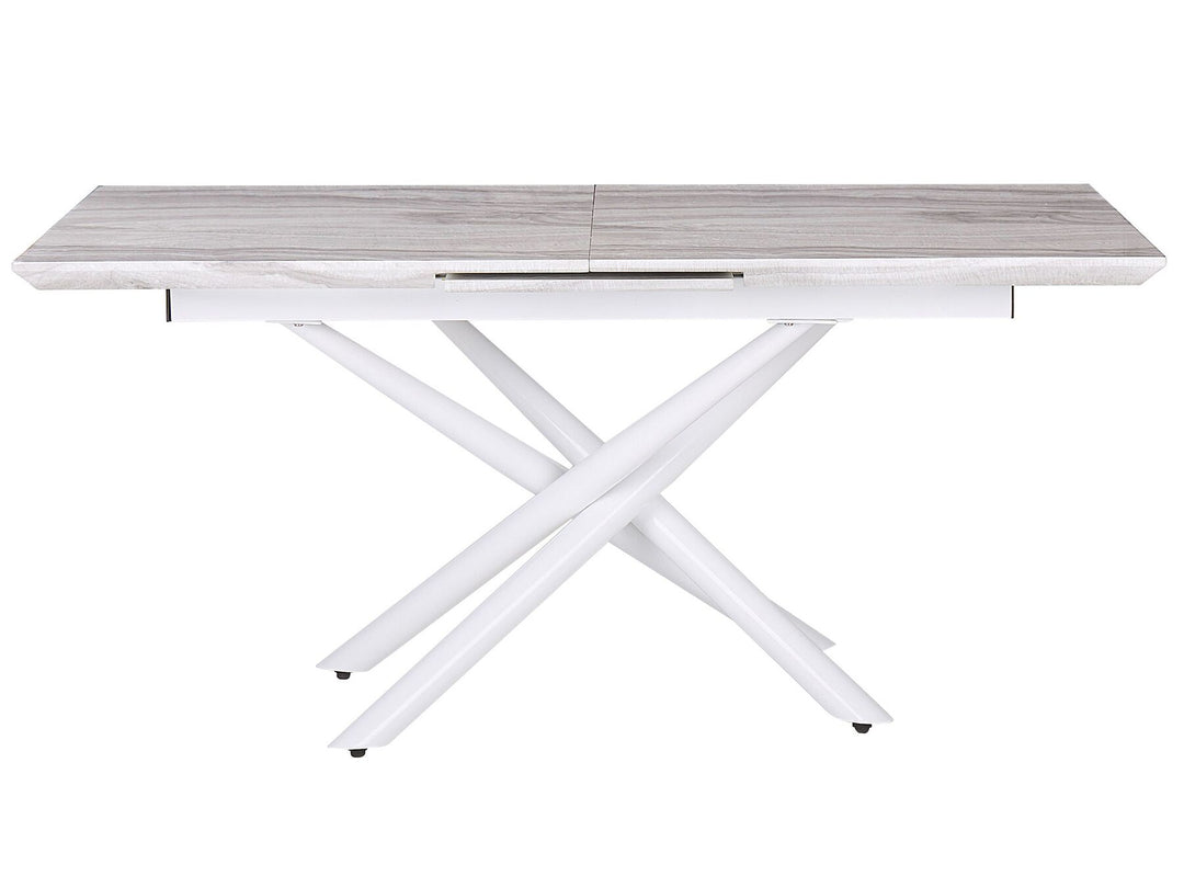 Moira Extending Dining Table 160/200 x 90 cm Marble Effect with White