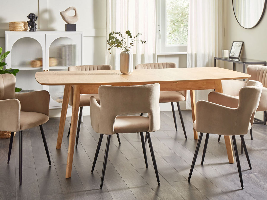 Madox Extending Dining Table 150/190 x 90 cm Light Wood