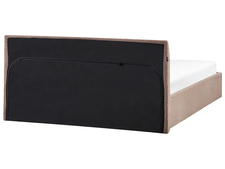 Ottoman Bed Boucle 180 x 200 cm (EU Super King) Brown Drew