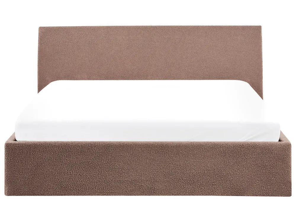 Ottoman Bed Boucle 180 x 200 cm (EU Super King) Brown Drew