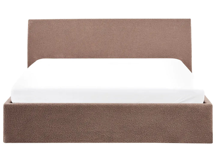 Ottoman Bed Boucle 180 x 200 cm (EU Super King) Brown Drew