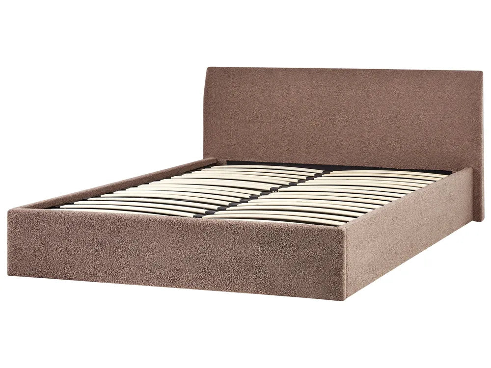 Ottoman Bed Boucle 180 x 200 cm (EU Super King) Brown Drew