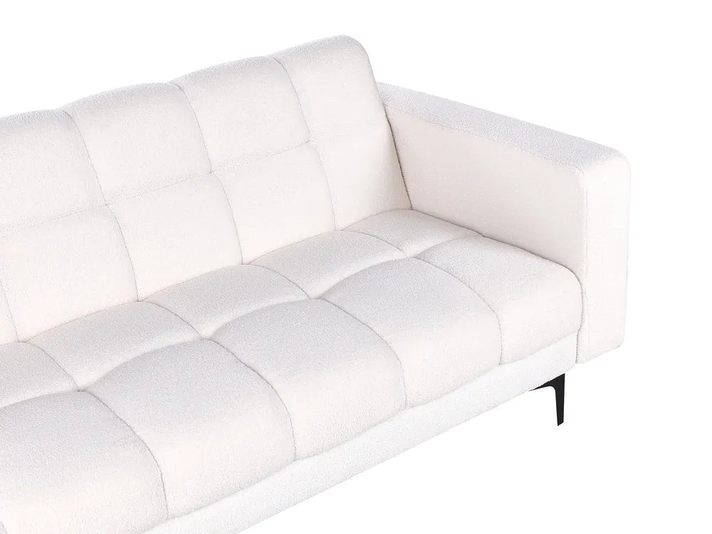 Modular Corner Sofa Bed 4 Seater Boucle White Right Hand Yosef