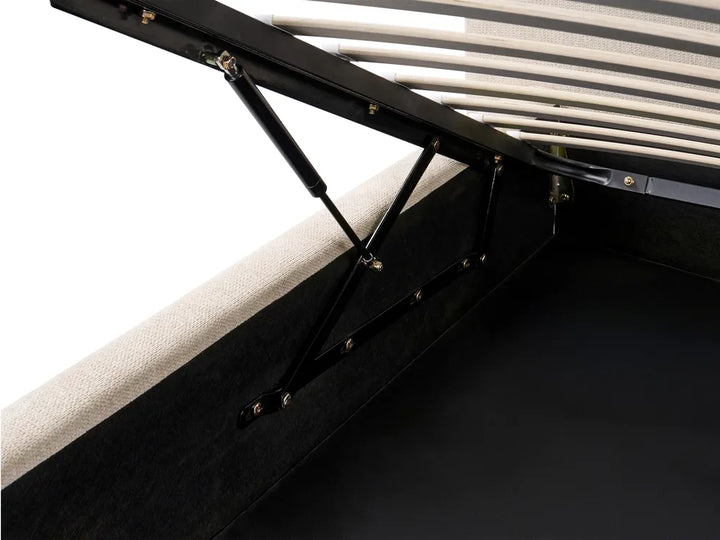 Ottoman Bed Fabric 180 x 200 cm (EU Super King) Light Beige Willma