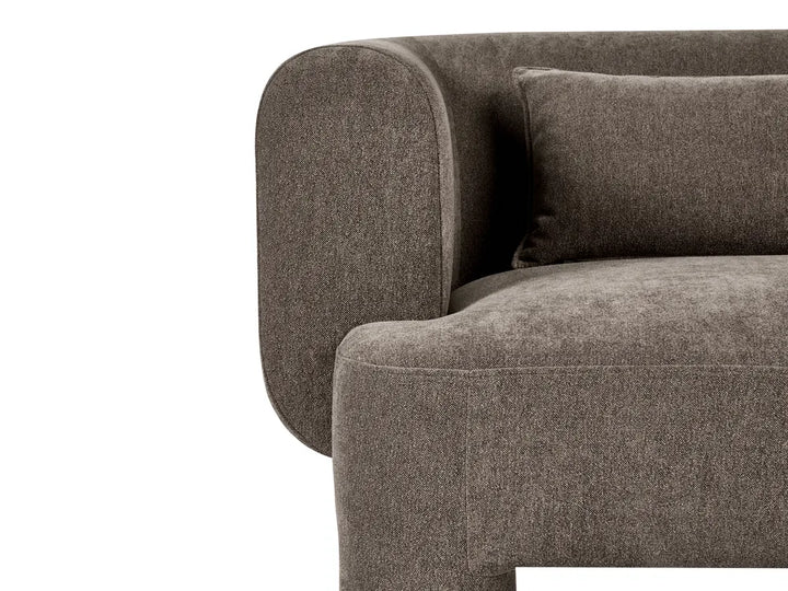 Sofa 2 Seater Fabric Brown Latichia